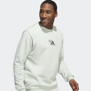 Adidas Men's Optimoticons Graphic Crew Sweatshirt - Linen Green